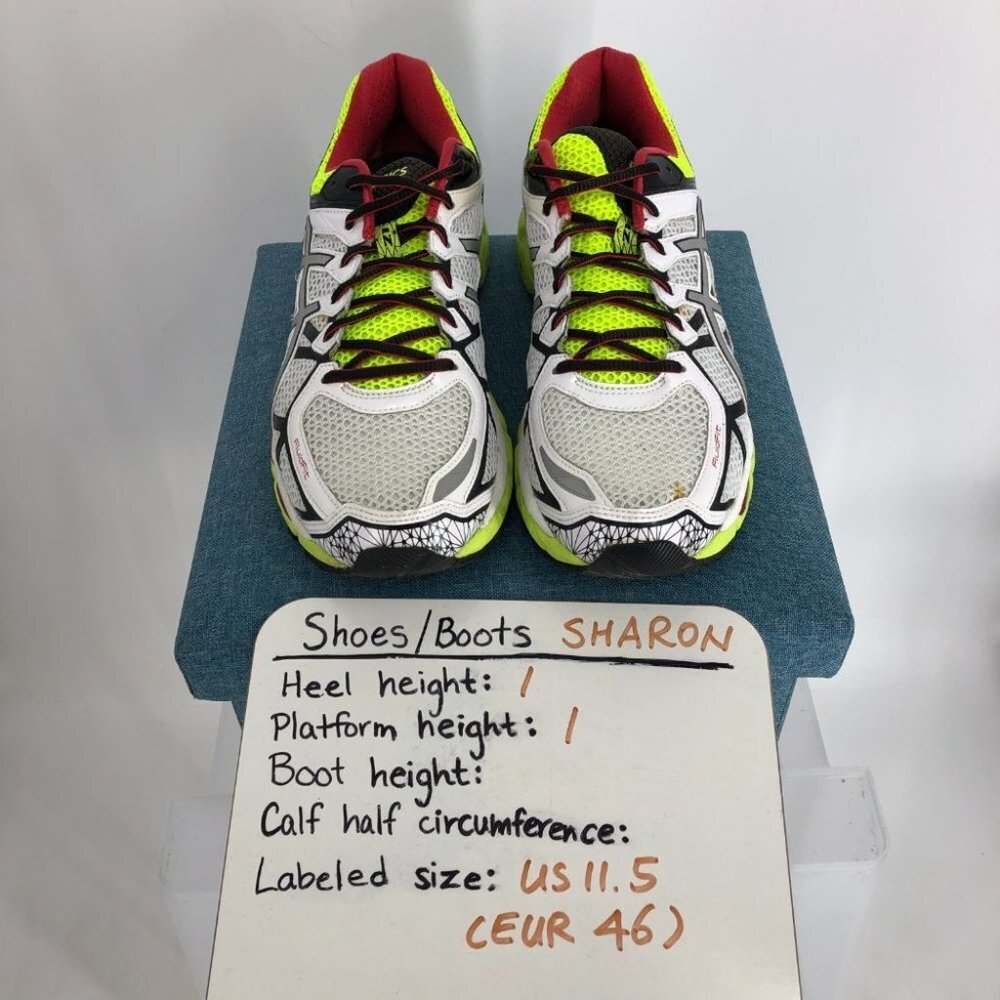 Asics Mens Neon Green & White Gel Kayano 21 Lightning/Flash Yellow Sneakers 11.5 - Picture 16 of 16